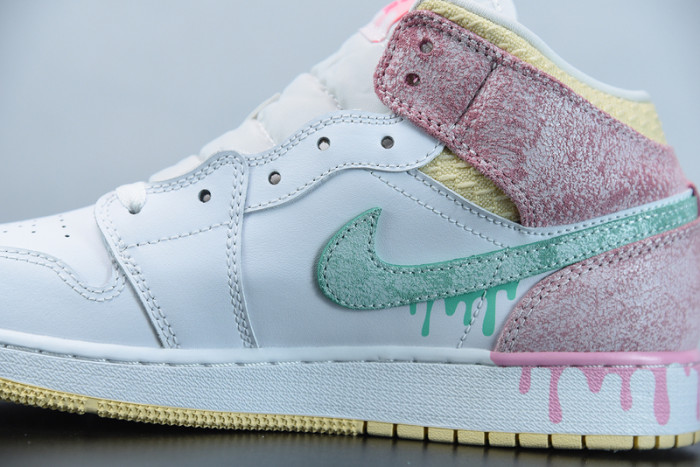 Air Jordan 1 Mid GS Paint Drip DD1666-100
